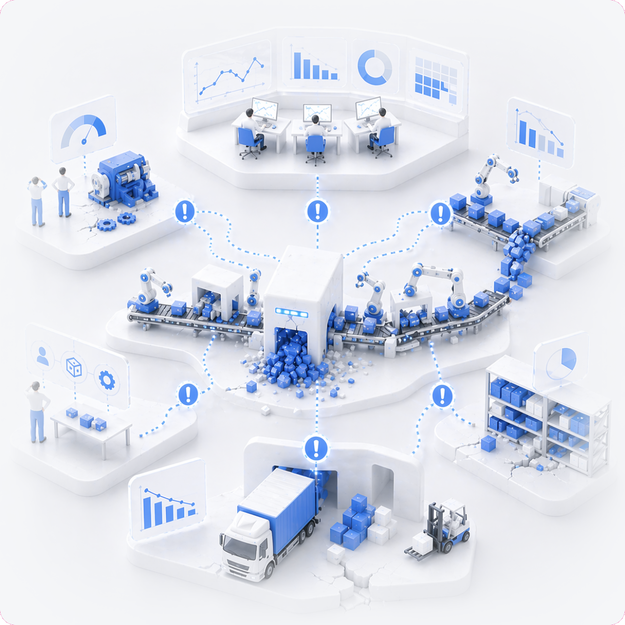 Global supply chain disruption with logistics, freight, and demand signals
