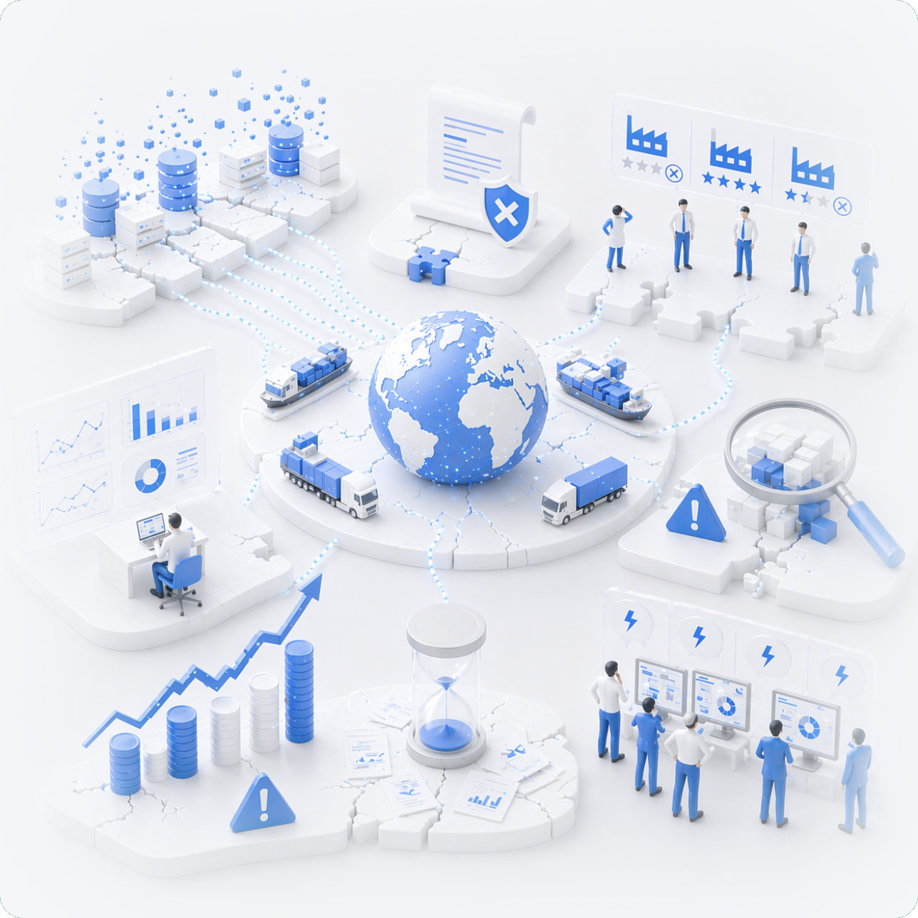 Global supply chain disruption with logistics, freight, and demand signals