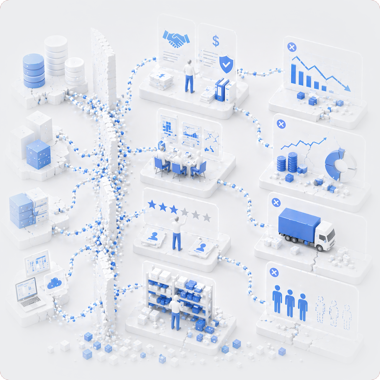 Disconnected supply chain systems and fragmented data visualization